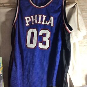 Blue Mesh Basketball Jersey with 03 Number